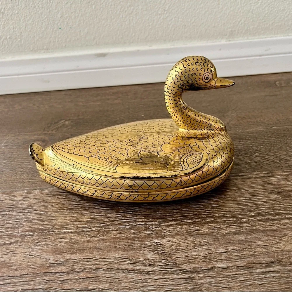 Gold Duck Trinket Box